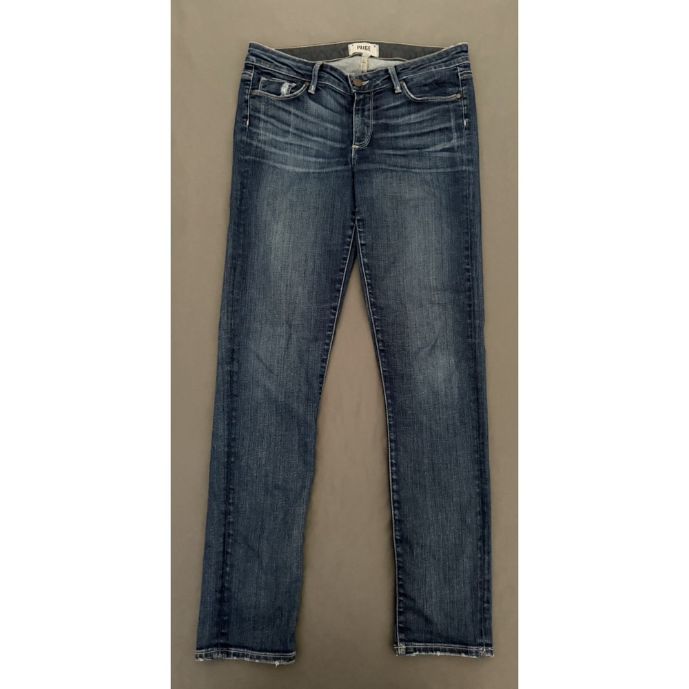 Paige Skyline Skinny Jeans Womens Size 30 Blue Dark Wash Mid Rise Stretch Denim
